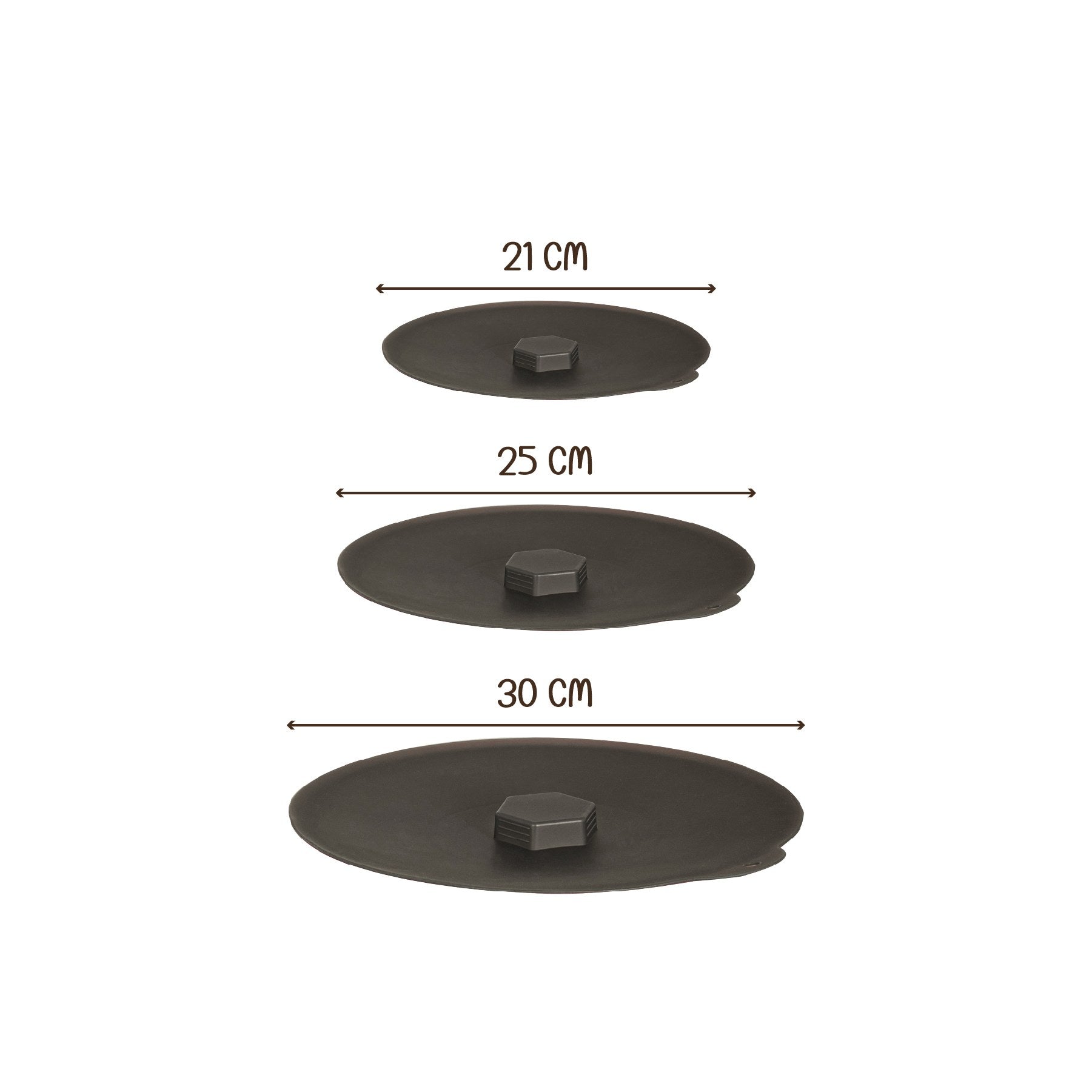 Conjunto Organizador – 30 x 30 x 1 cm, 25 x 25 x 1 cm, 21 x 21 x 1 cm – Antracite – Silicone