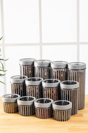 Conjunto de caixas de armazenamento (12 peças)-Lınea12Lıkrsk-Cinza