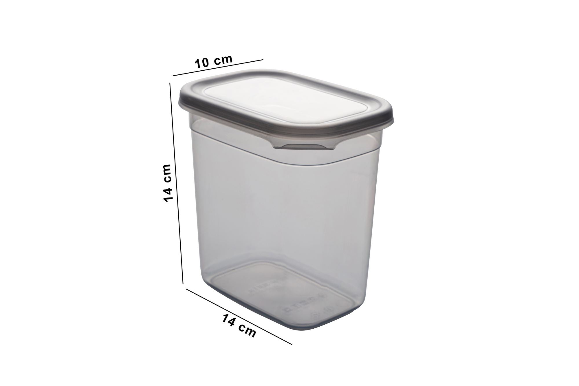 Conjunto de caixas de arrumação (6 peças) – 14 x 14 x 10 cm – Antracite – Plástico