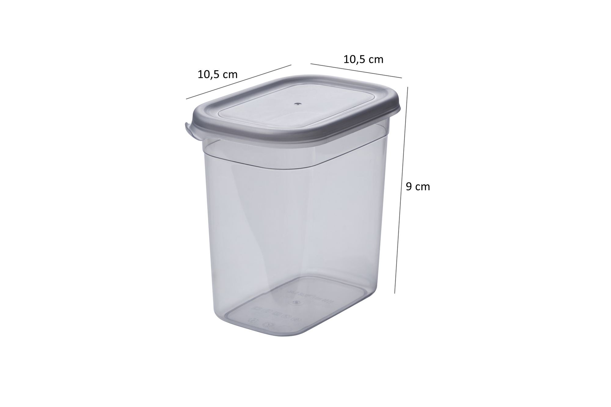 Conjunto de caixas de armazenamento – 14 x 14 x 10 cm / 1150 ml e 10.5 x 10.5 x 9 cm / 1500 ml – Antracite – Plástico