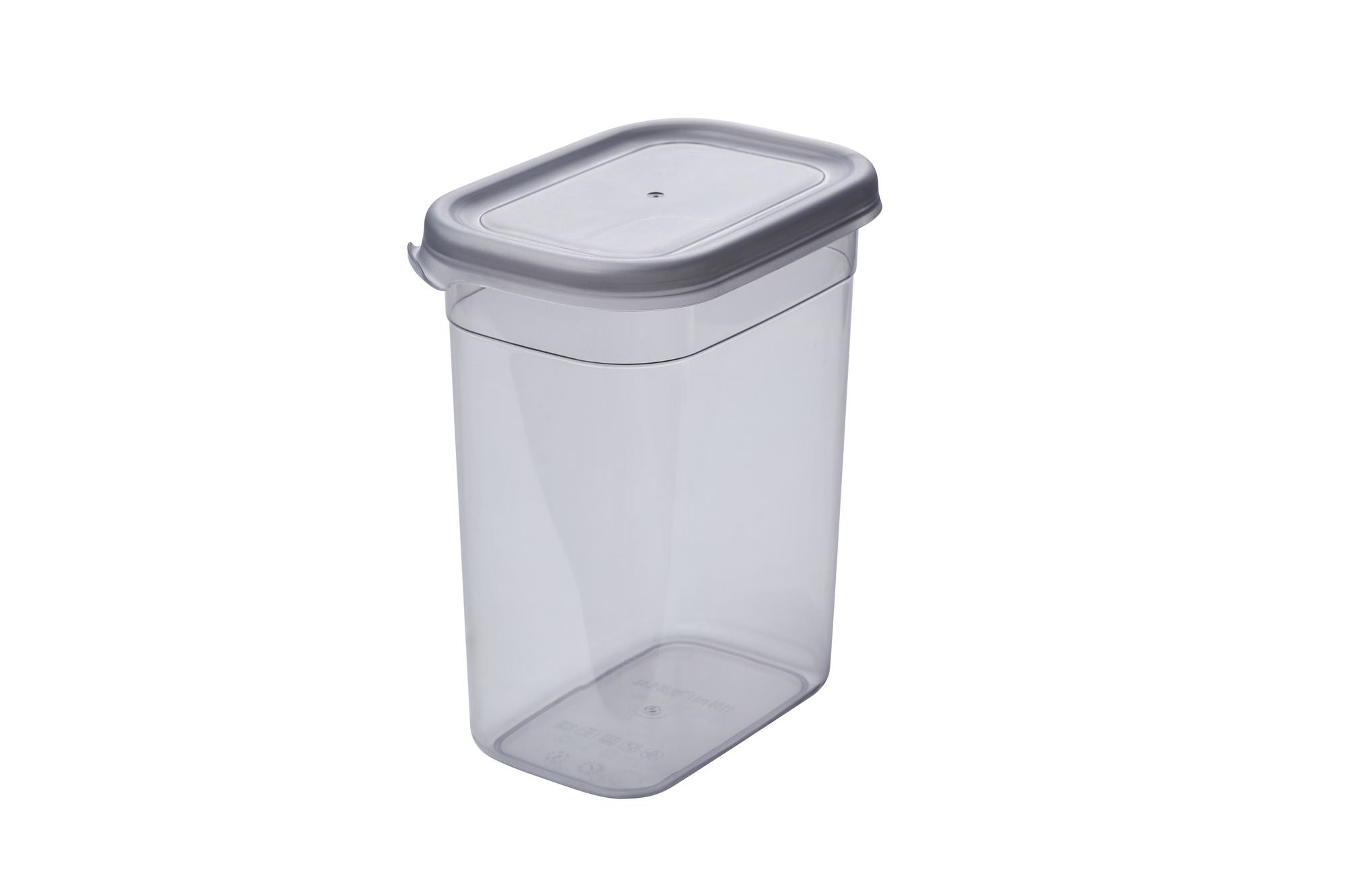 Conjunto de caixas de armazenamento – 14 x 14 x 10 cm / 1150 ml e 10.5 x 10.5 x 9 cm / 1500 ml – Antracite – Plástico