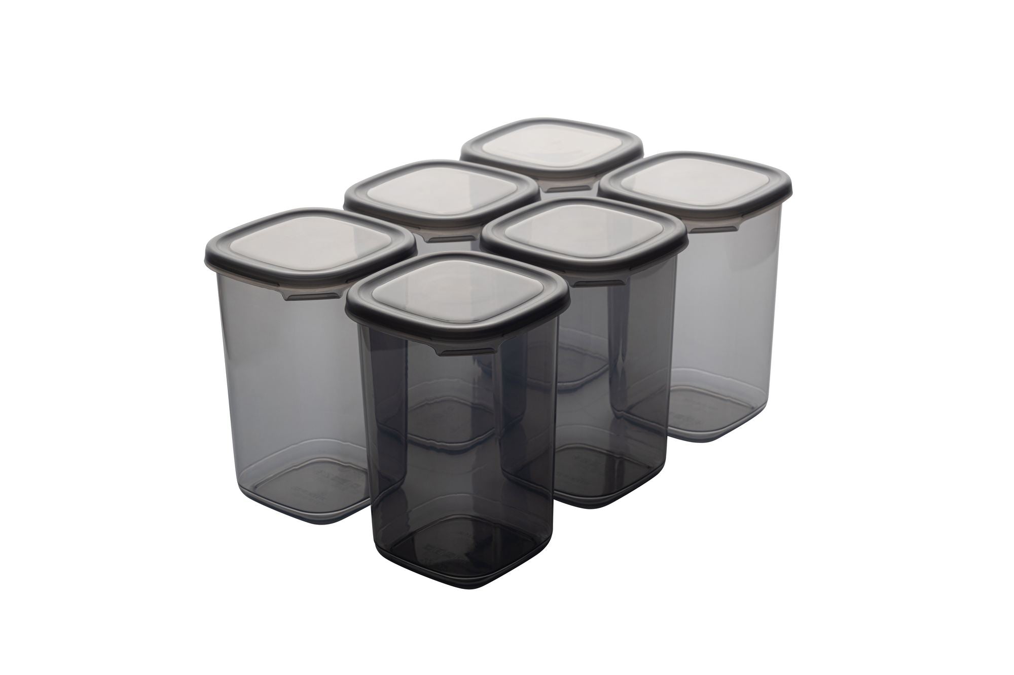 Conjunto de caixas de armazenamento – 10 x 10 x 16.5 cm – Antracite – Plástico