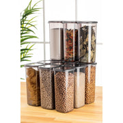 Conjunto de caixas de arrumação – 10 x 10 x 24.5 cm – Antracite – plástico