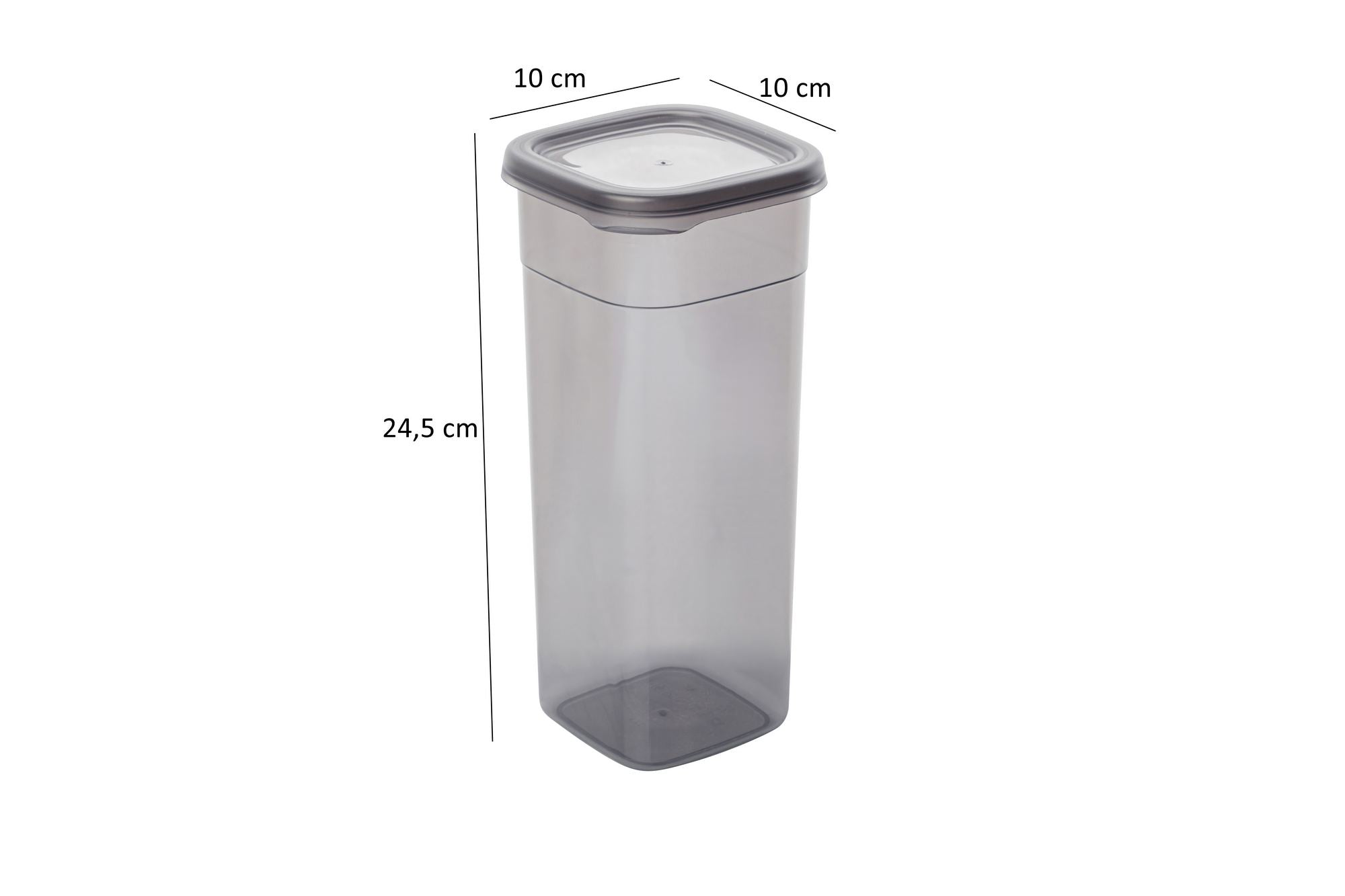 Conjunto de caixas de arrumação – 10 x 10 x 24.5 cm – Antracite – plástico