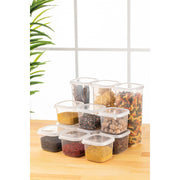 Conjunto de caixas de armazenamento – 10 x 10 x 9,5 cm e 10 x 10 x 24,5 cm – Branco – Plástico