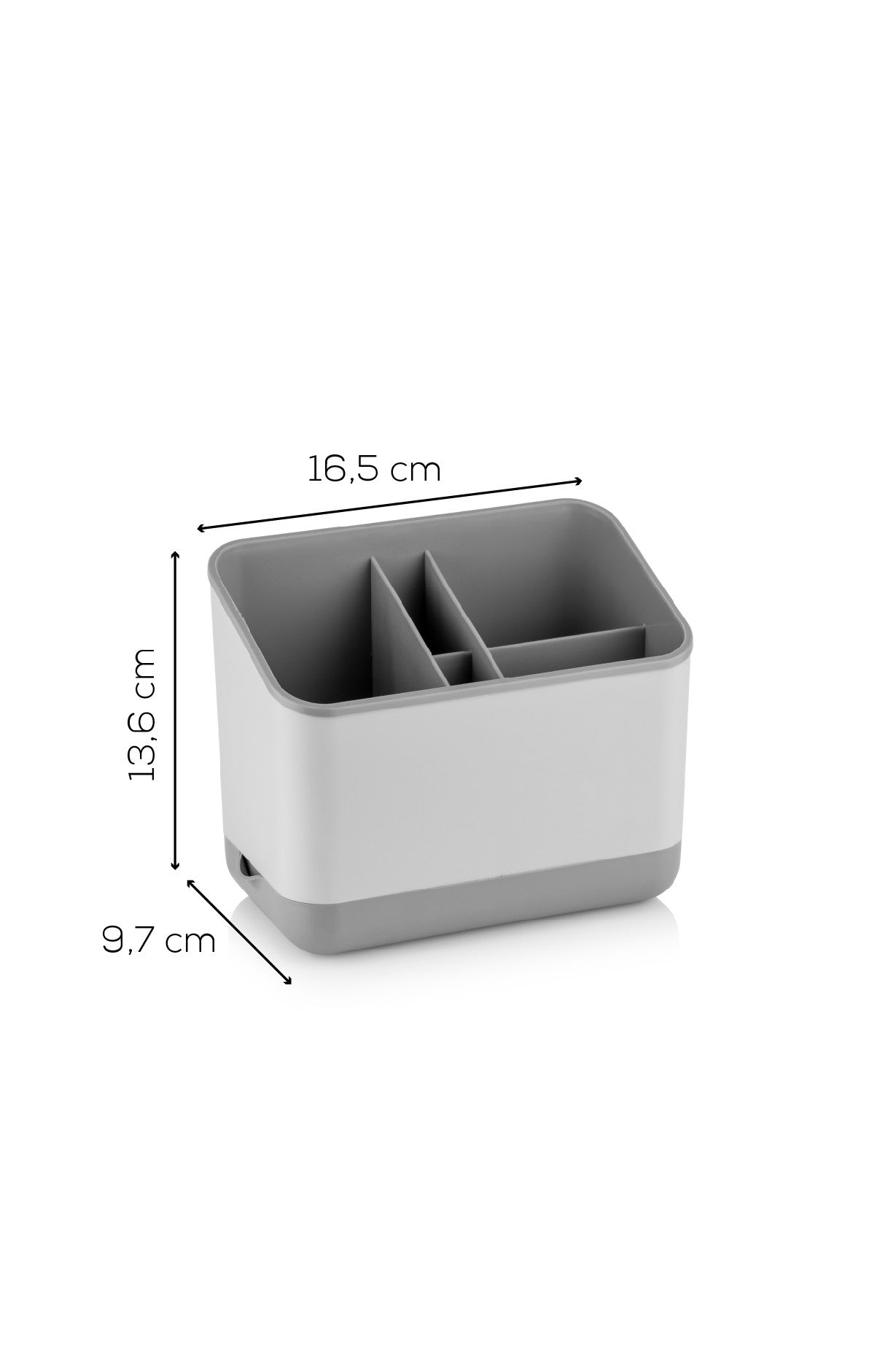 Organizador de plástico – 16.5 x 10 x 14 cm – Cinzento