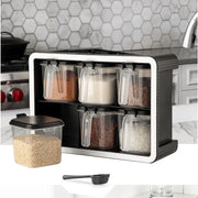 Conjunto de potes de especiarias – 550 ml – Antracite – Plástico