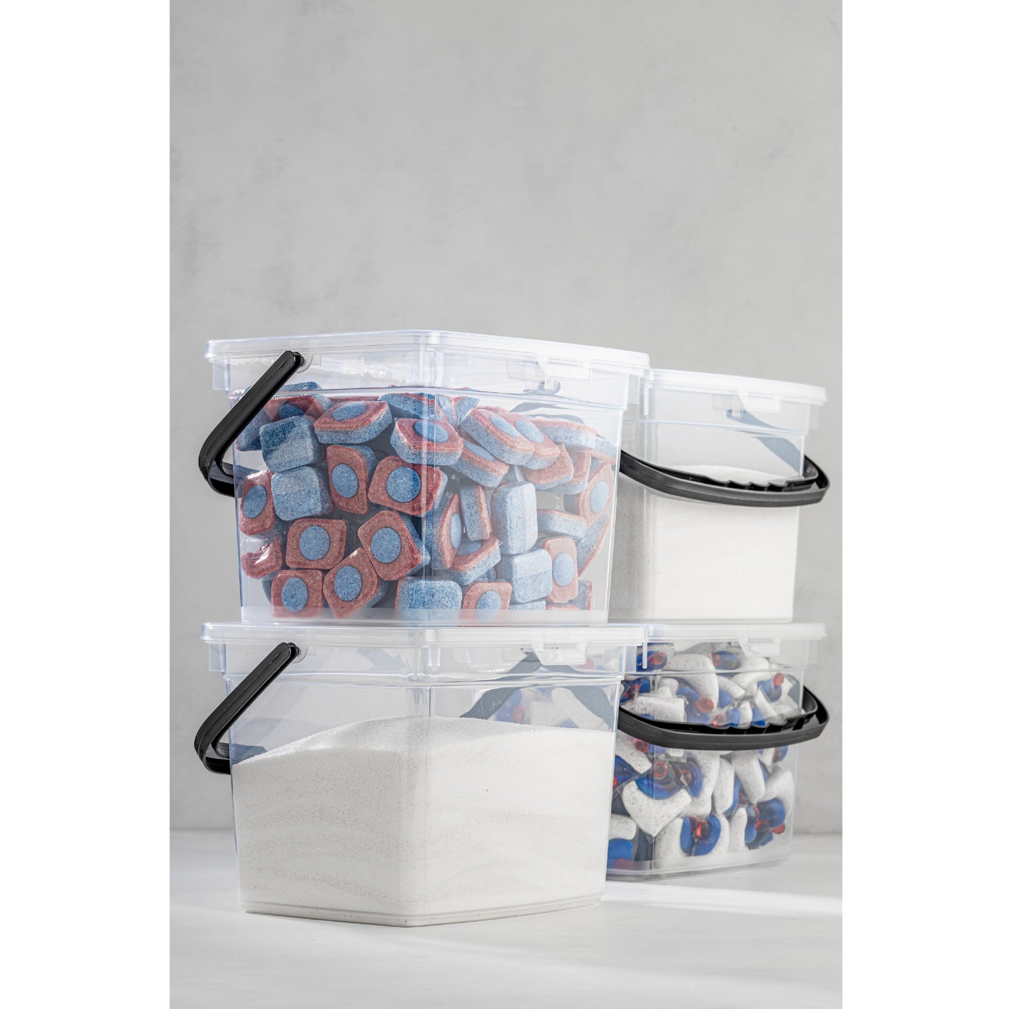 Conjunto de caixas de armazenamento (4 peças)-KARE4LDTRJN4LU-Branco