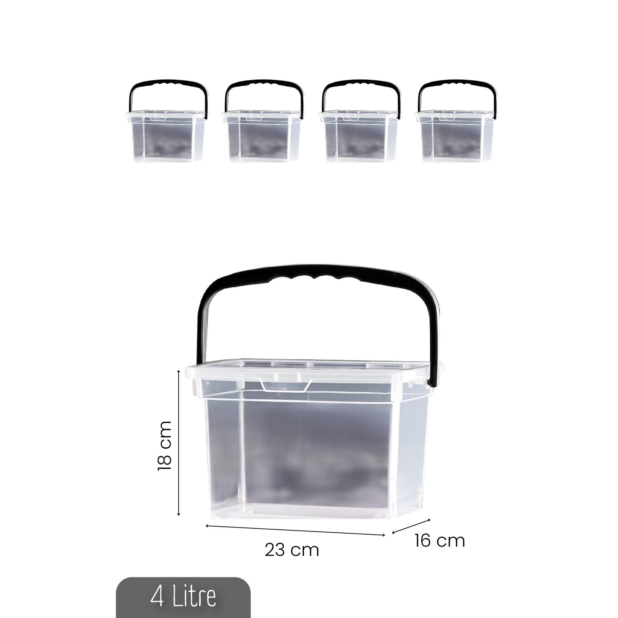 Conjunto de caixas de armazenamento (4 peças)-KARE4LDTRJN4LU-Branco