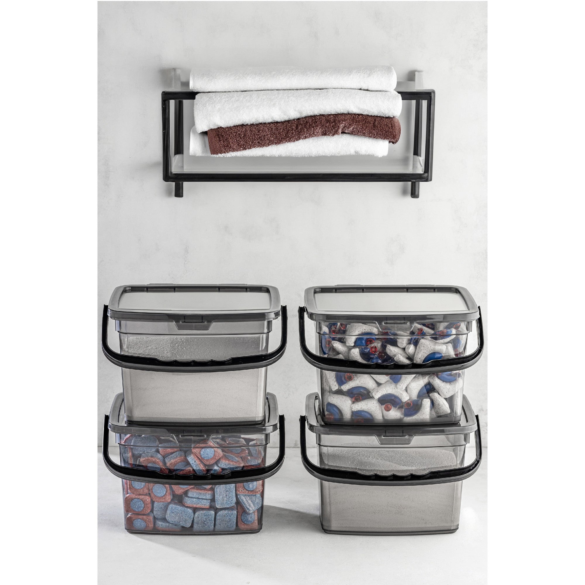 Conjunto de caixas de armazenamento (4 peças)-KARE4LDTRJN4LU-Antracite