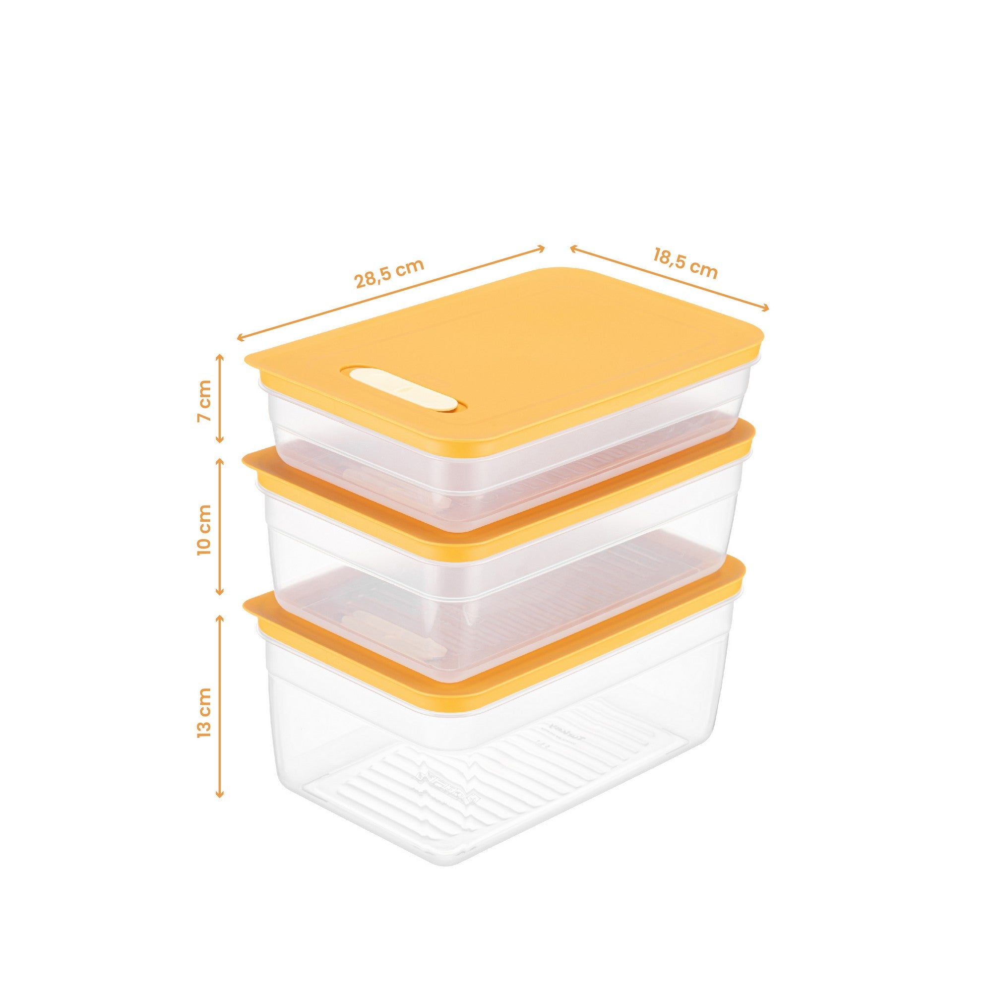 Conjunto de caixas de armazenamento (3 peças)-HK3LU-Laranja