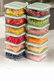 Conjunto de caixas de arrumação – 9 x 10.5 x 5.5 cm – Hortelã – Plástico