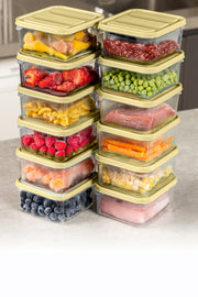 Conjunto de caixas de arrumação – 9 x 10,5 x 5,5 cm – Amarelo – Plástico