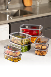 Conjunto de caixas de armazenamento – 8 peças – Antracite – Plástico