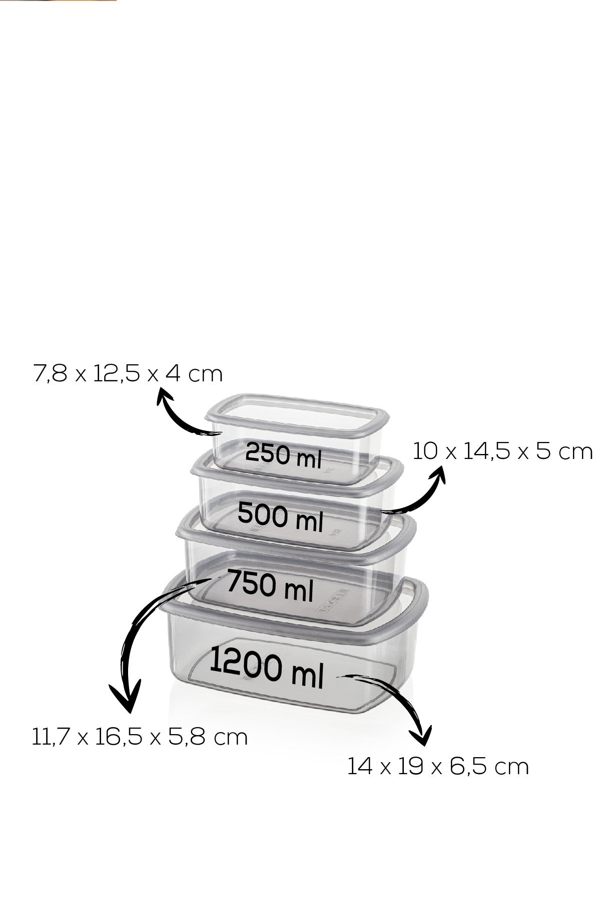 Conjunto de caixas de armazenamento – 8 peças – Antracite – Plástico