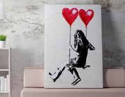 Impressionante tela decorativa de Banksy, 50 x 70 cm, 50% algodão/50% poliéster, emoldurada em madeira de 2 x 3 cm | Perfeito para amantes da arte moderna