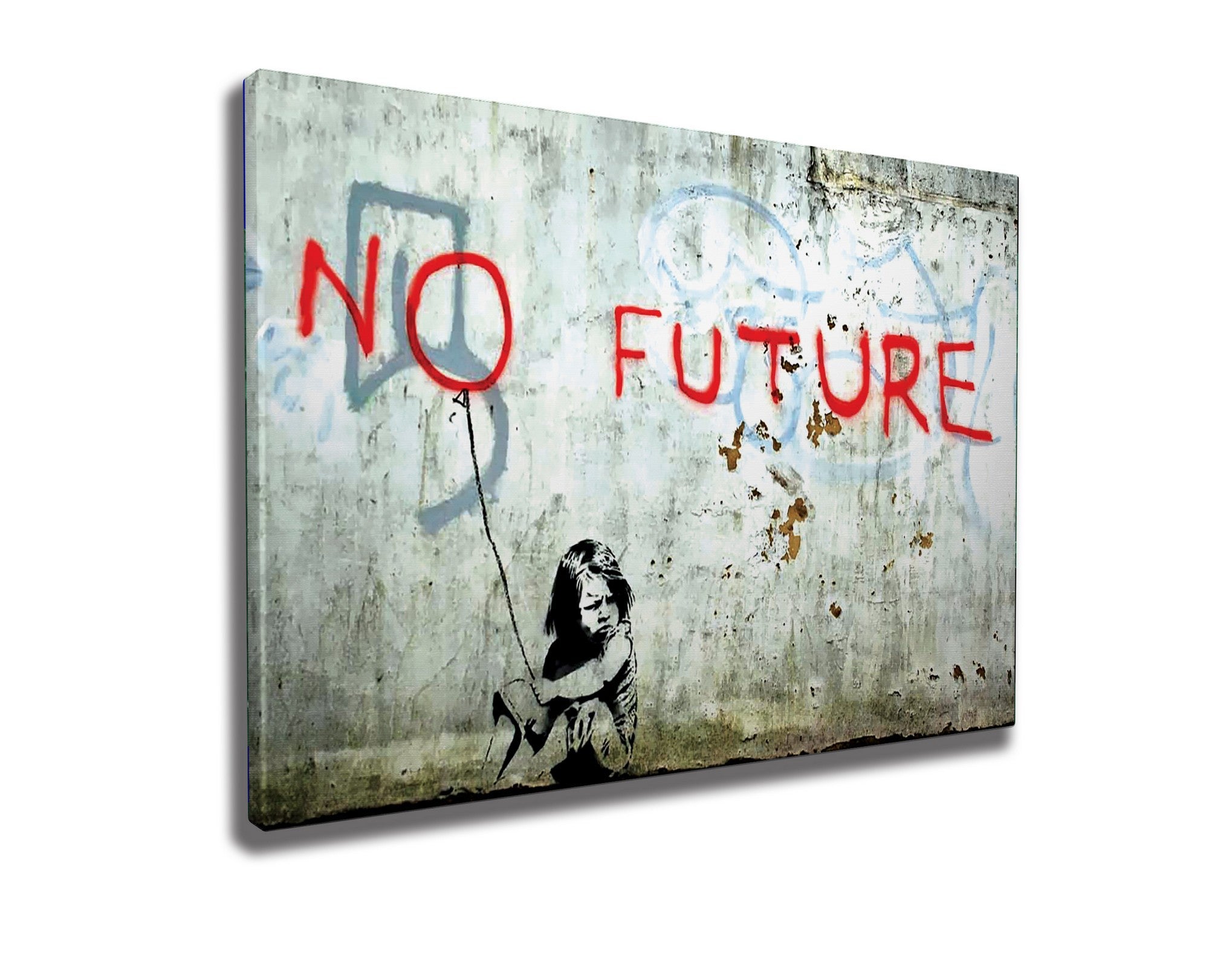 Impressionante tela decorativa de Banksy, 50 x 70 cm, 50% algodão/50% poliéster, emoldurada em madeira de 2 x 3 cm | Perfeito para amantes da arte moderna