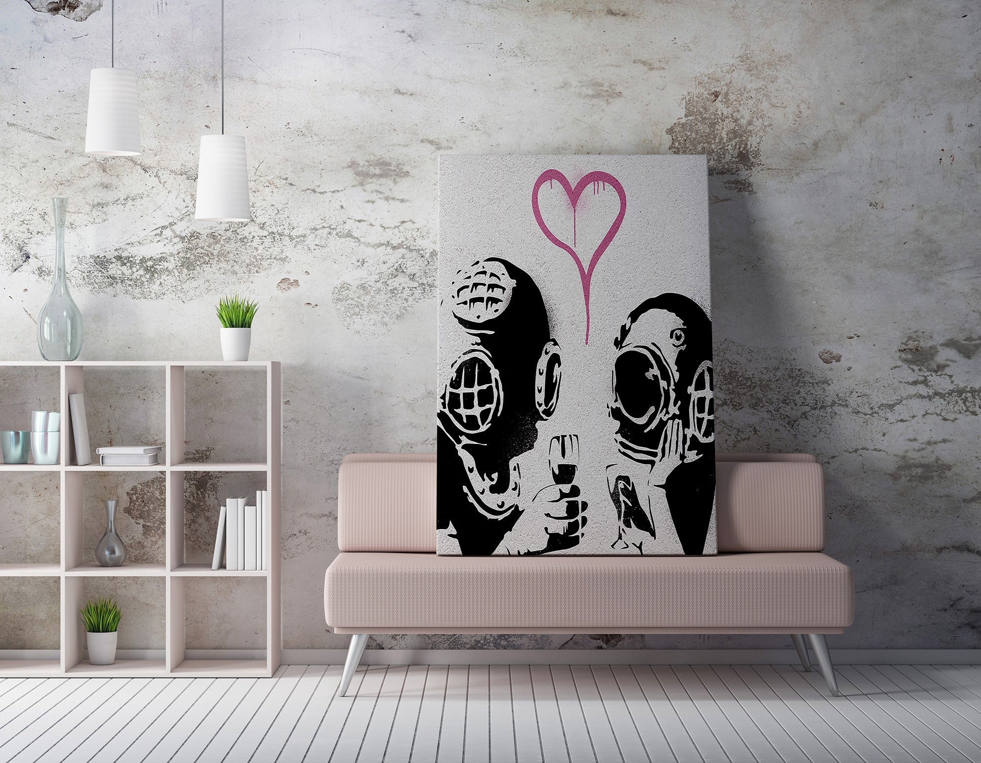 Quadro Decorativo em Tela WY13 Multicolor 50x70cm - Impressão Digital Premium com Moldura em Madeira