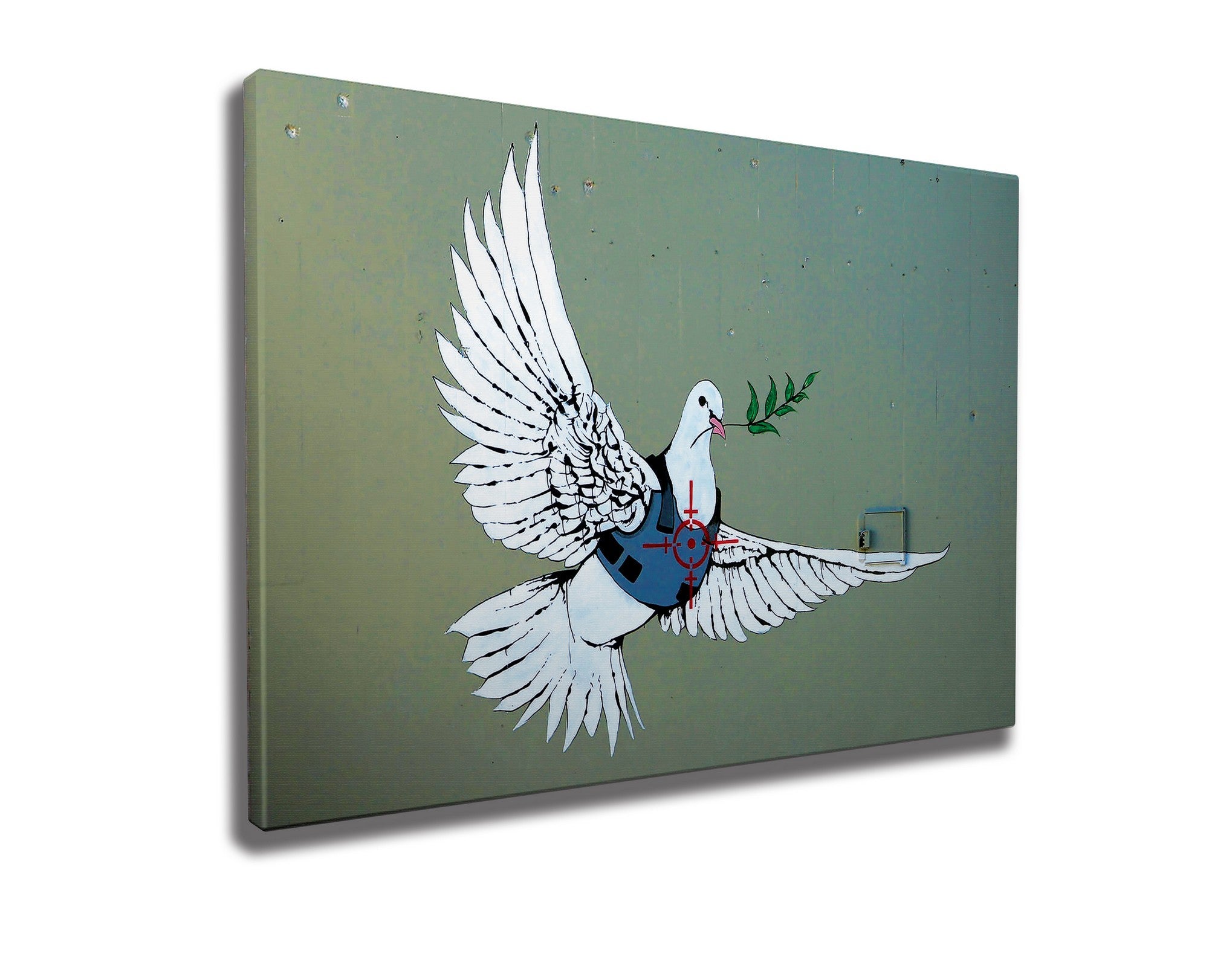 Impressionante tela decorativa de Banksy, 50 x 70 cm, 50% algodão/50% poliéster, emoldurada em madeira de 2 x 3 cm | Perfeito para amantes da arte moderna