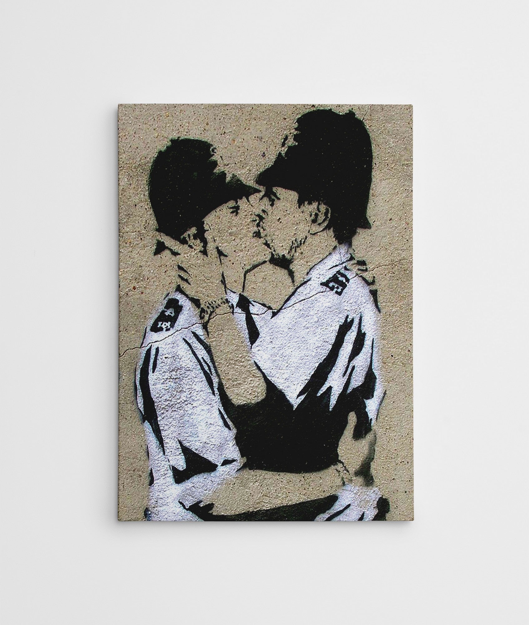 Impressionante tela decorativa de Banksy, 50 x 70 cm, 50% algodão/50% poliéster, emoldurada em madeira de 2 x 3 cm | Perfeito para amantes da arte moderna