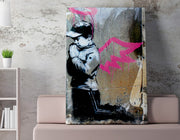 Quadro Decorativo em Tela WY20 Multicolor 50x70cm - Impressão Digital com Moldura de Madeira