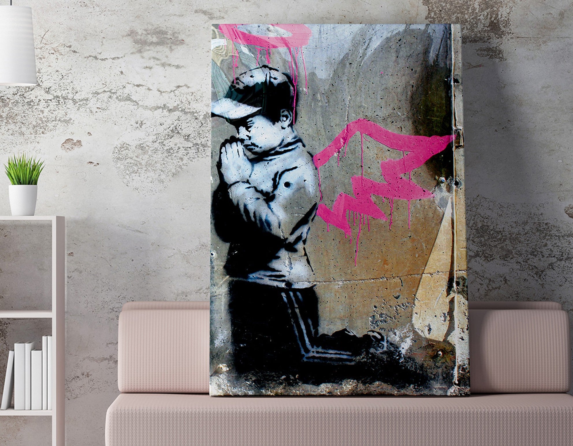 Quadro Decorativo em Tela WY20 Multicolor 50x70cm - Impressão Digital com Moldura de Madeira