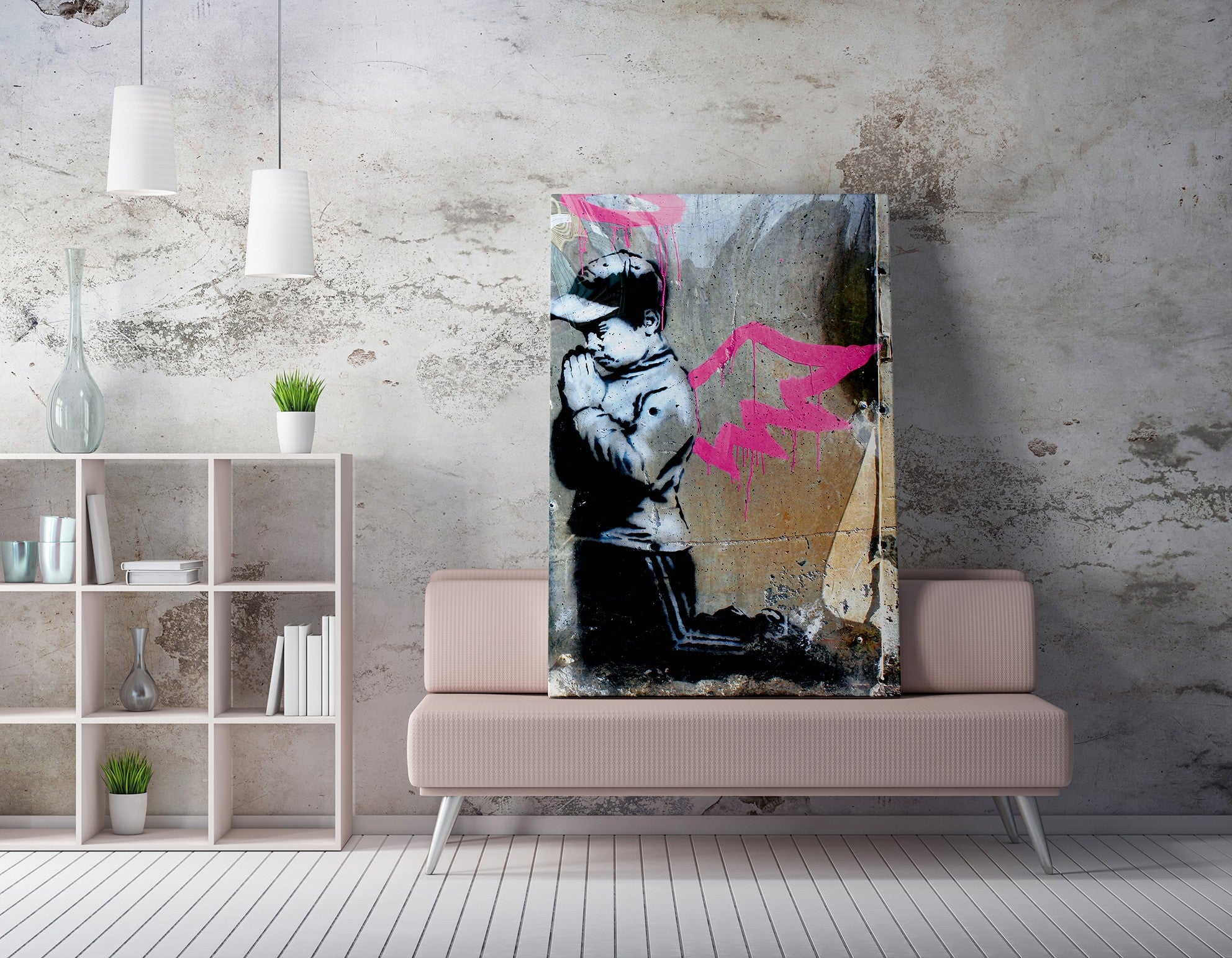 Quadro Decorativo em Tela WY20 Multicolor 50x70cm - Impressão Digital com Moldura de Madeira