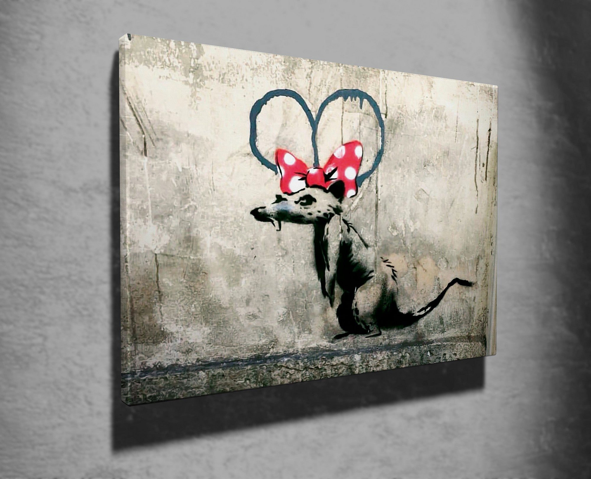 Impressionante tela decorativa de Banksy, 50 x 70 cm, 50% algodão/50% poliéster, emoldurada em madeira de 2 x 3 cm | Perfeito para amantes da arte moderna