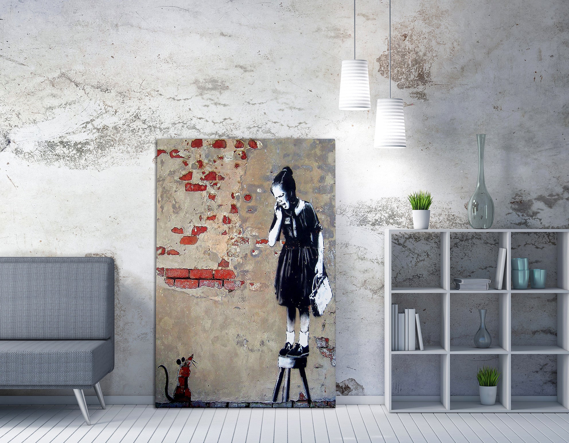 Quadro Decorativo em Tela WY23 Multicolor 50x70cm - Impressão Digital com Moldura de Madeira