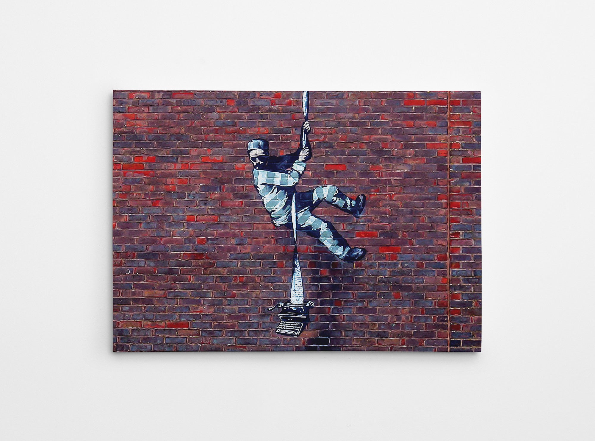 Impressionante tela decorativa de Banksy, 50 x 70 cm, 50% algodão/50% poliéster, emoldurada em madeira de 2 x 3 cm | Perfeito para amantes da arte moderna
