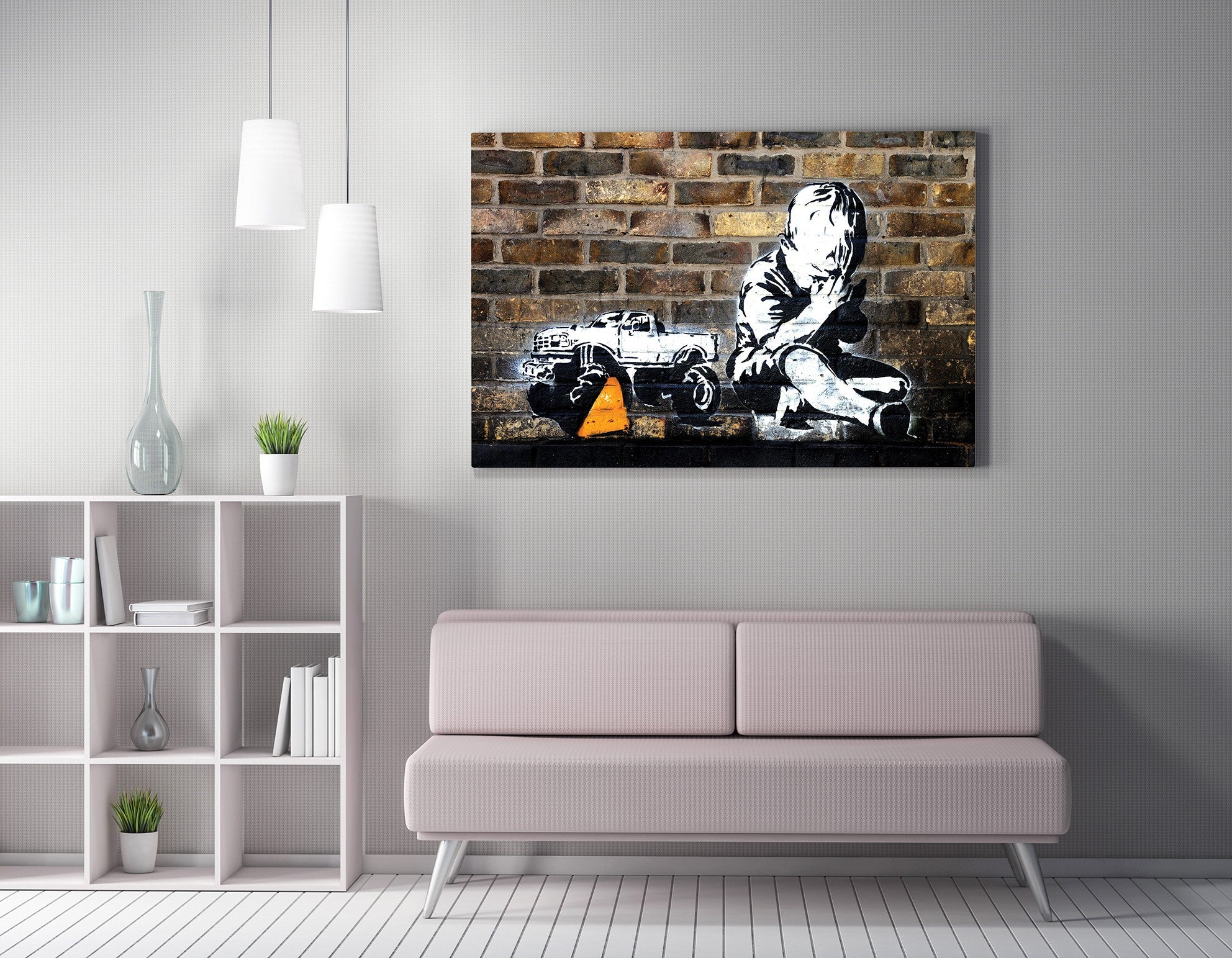 Quadro Decorativo em Tela WY25 Multicolor 50x70cm - Impressão Digital Premium com Moldura em Madeira