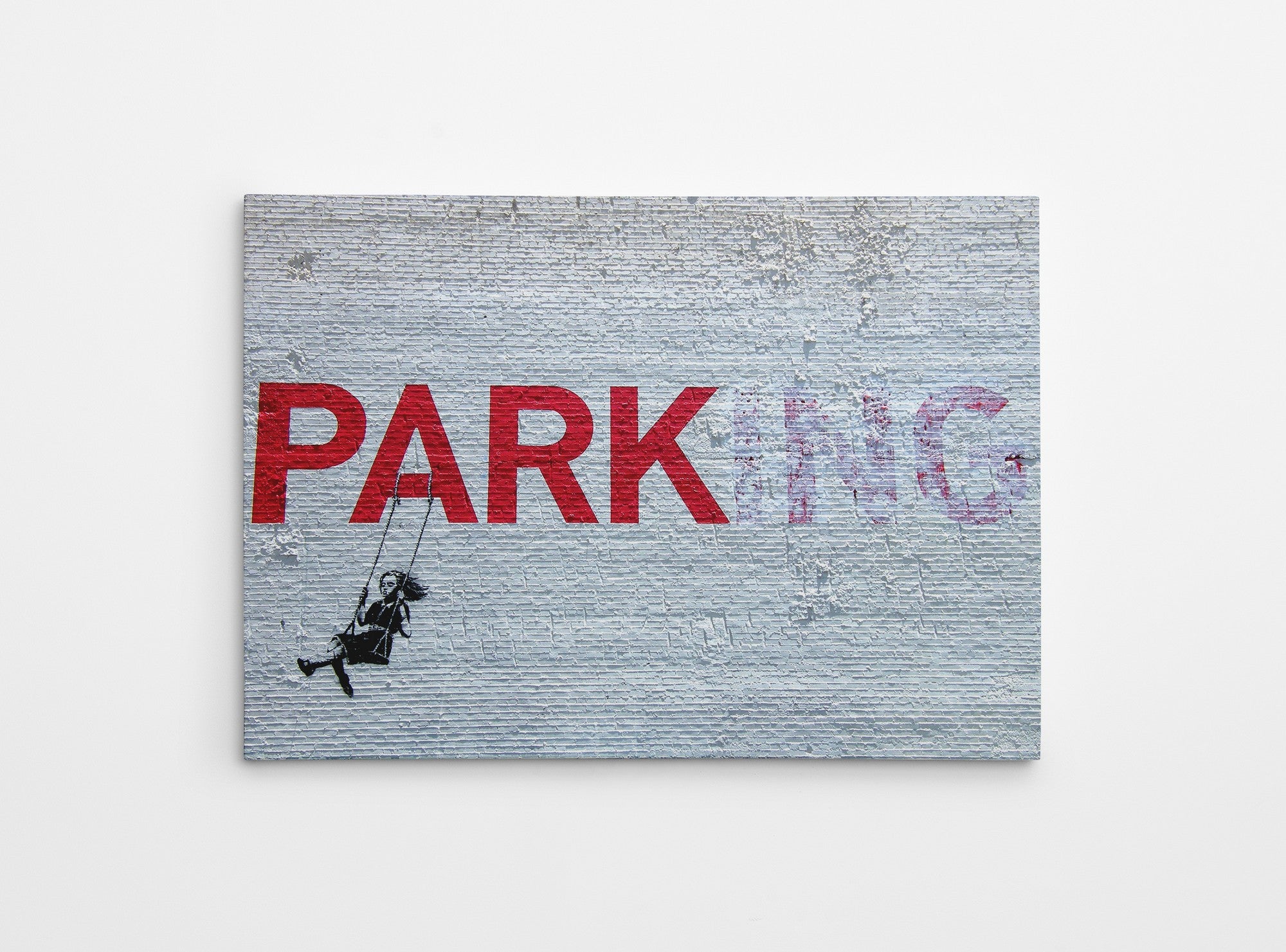 Impressionante tela decorativa de Banksy, 70 x 100 cm, 50% algodão/50% poliéster, emoldurada com moldura de madeira de 2 x 3 cm | Perfeito para decoração moderna