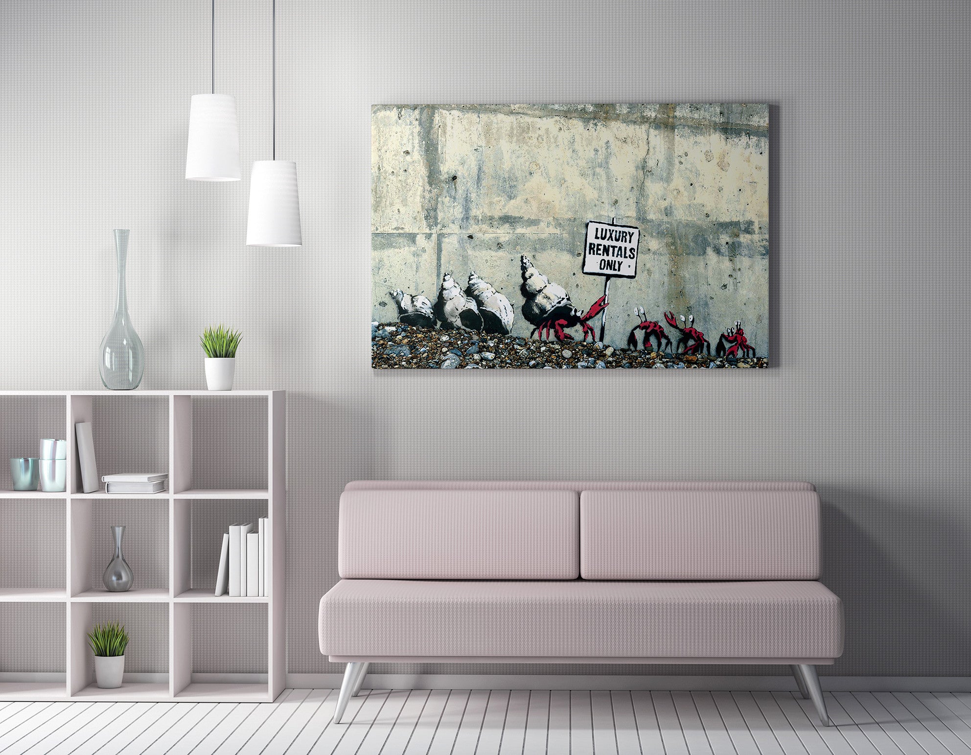 Quadro Decorativo em Tela WY41 Multicolor 50x70cm - Impressão Digital com Moldura de Madeira