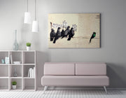 Impressionante tela decorativa de Banksy, 50 x 70 cm, 50% algodão/50% poliéster, emoldurada em madeira de 2 x 3 cm | Perfeito para amantes da arte moderna