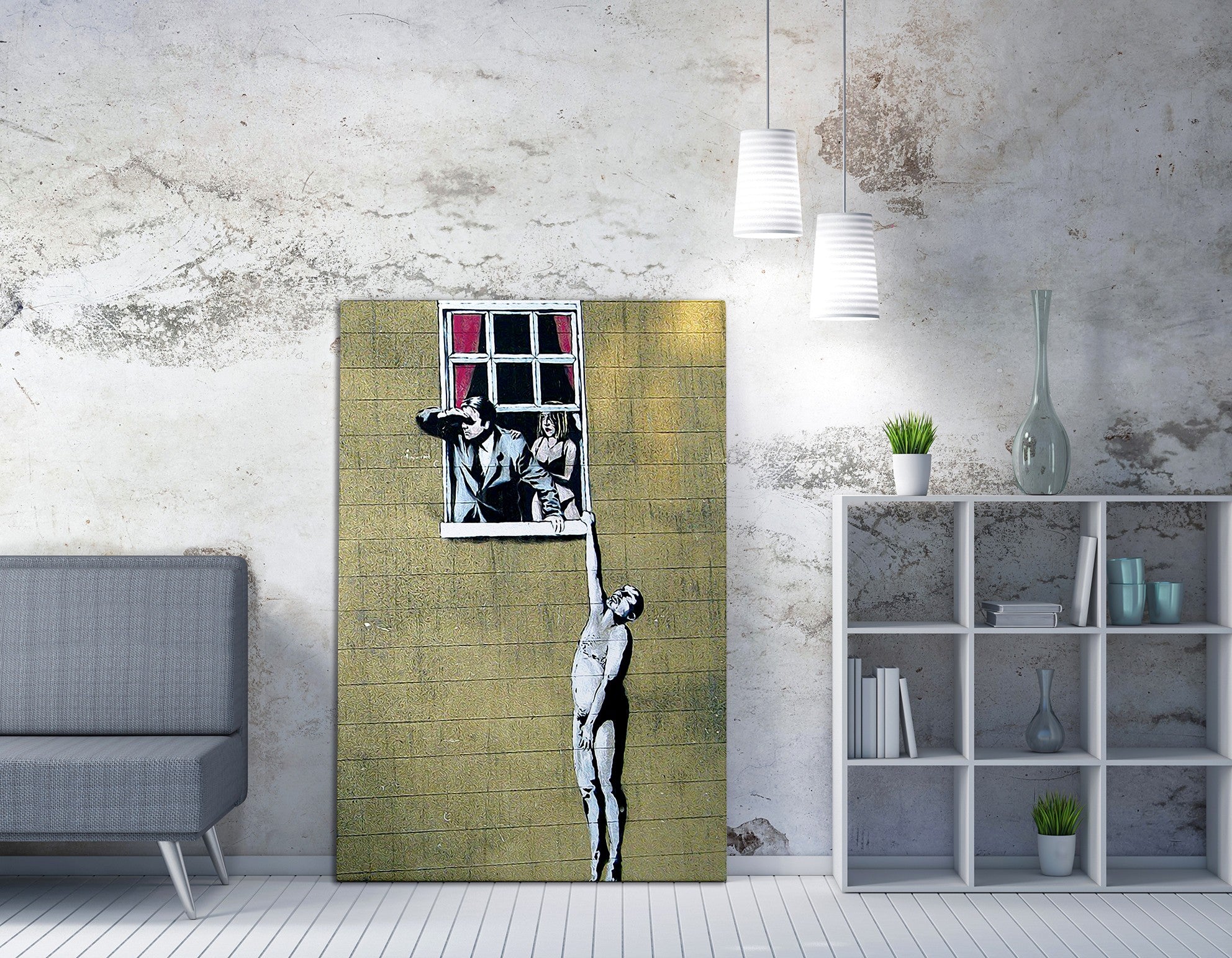 Quadro Decorativo em Tela WY56 Multicolor 50x70cm - Impressão Digital Premium com Moldura em Madeira