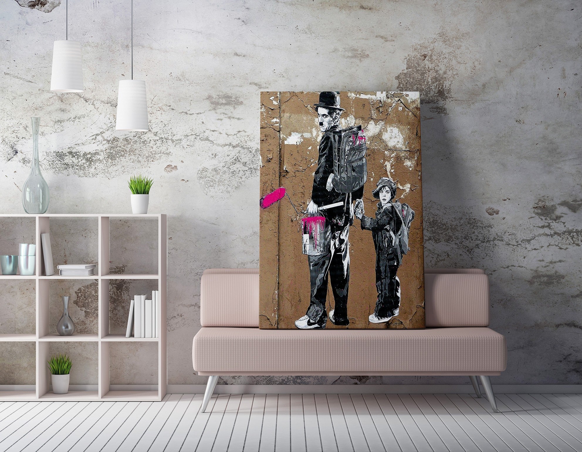 Impressionante pintura decorativa em tela, 70 x 100 cm, 50% algodão/50% poliéster, impressão digital em tela, emoldurada com moldura de madeira de 2 x 3 cm, arte elegante para decoração de casa