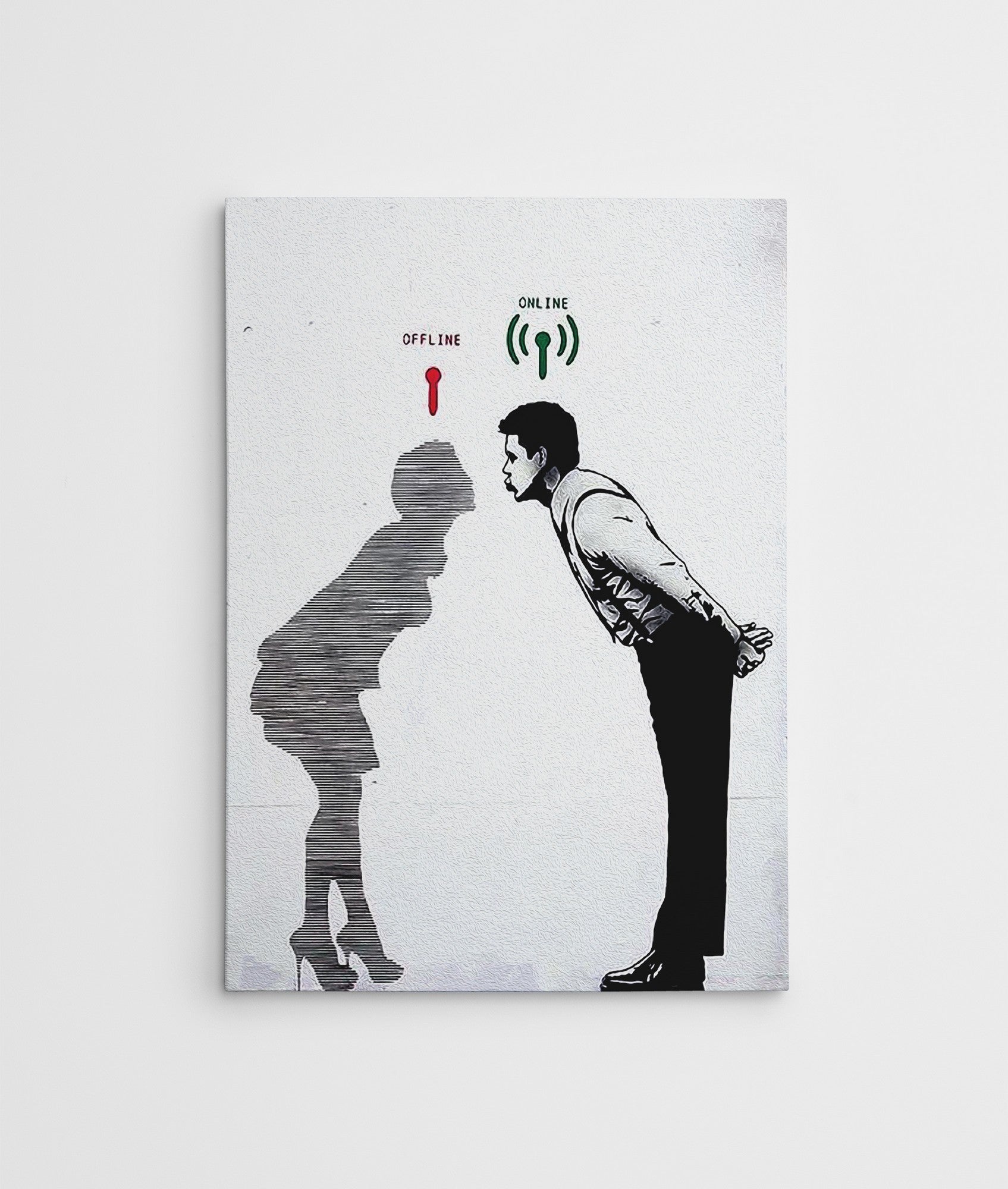 Quadro Decorativo em Tela WY60 Multicolor 50x70cm - Impressão Digital com Moldura de Madeira