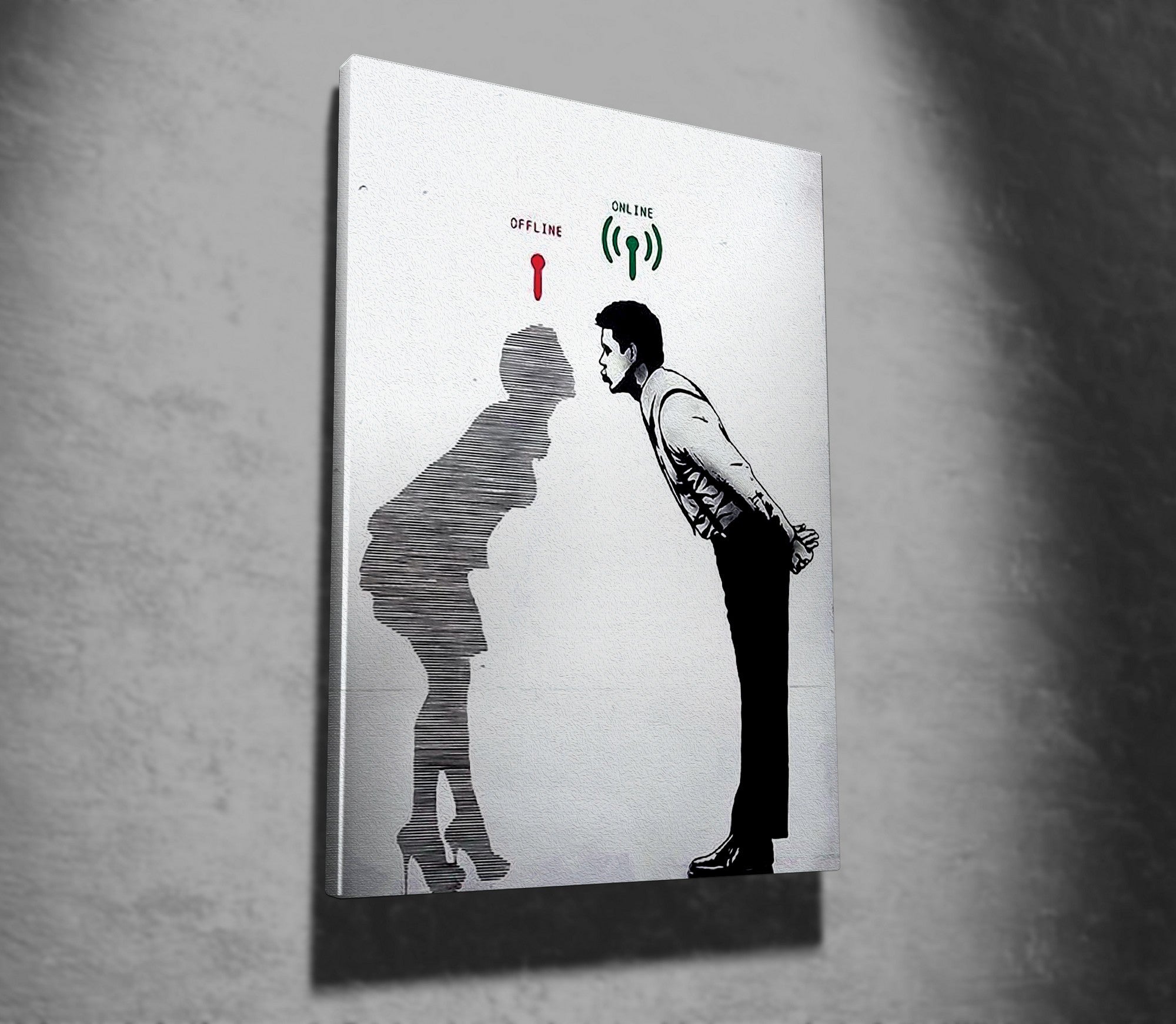 Quadro Decorativo em Tela WY60 Multicolor 50x70cm - Impressão Digital com Moldura de Madeira