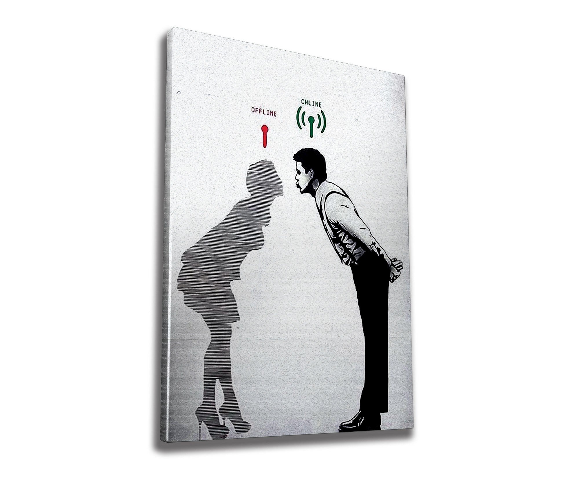 Quadro Decorativo em Tela WY60 Multicolor 50x70cm - Impressão Digital com Moldura de Madeira