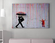 Tela decorativa emoldurada – 70 x 100 cm – moldura de madeira
