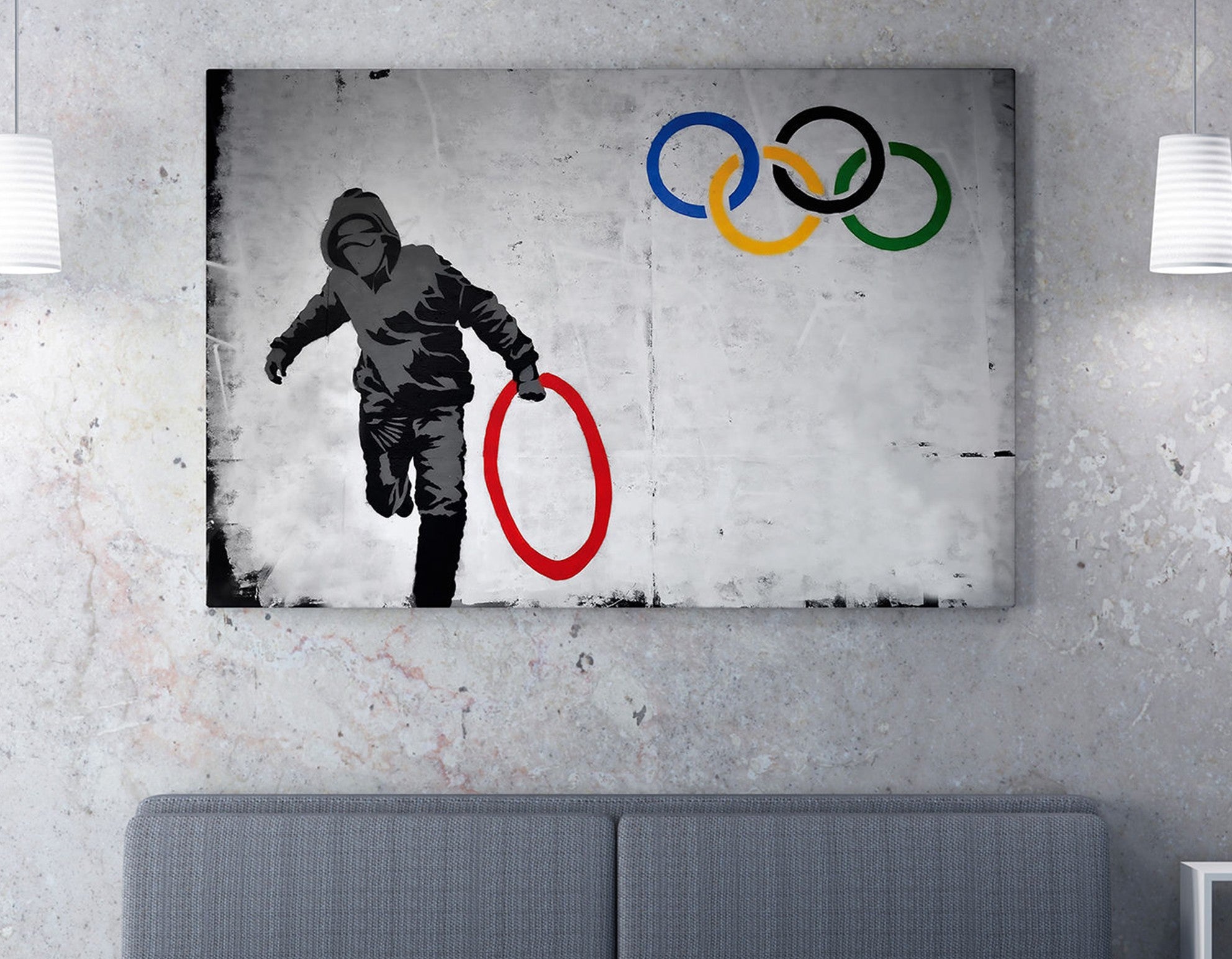 Quadro Decorativo em Tela WY118 Multicolor 50x70cm - Impressão Digital com Moldura de Madeira