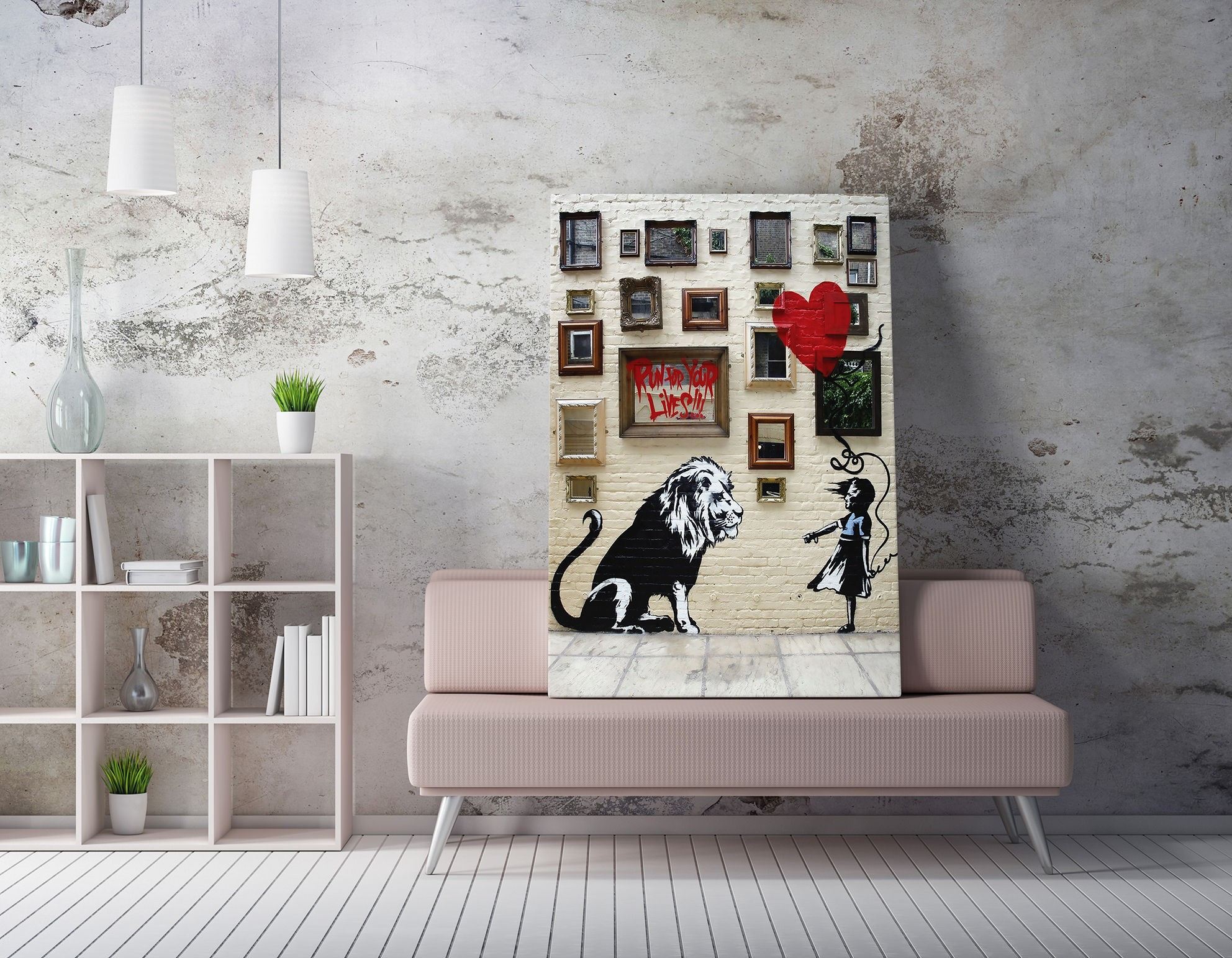 Quadro Decorativo em Tela WY119 Multicolor 50x70cm - Impressão Digital Premium com Moldura de Madeira