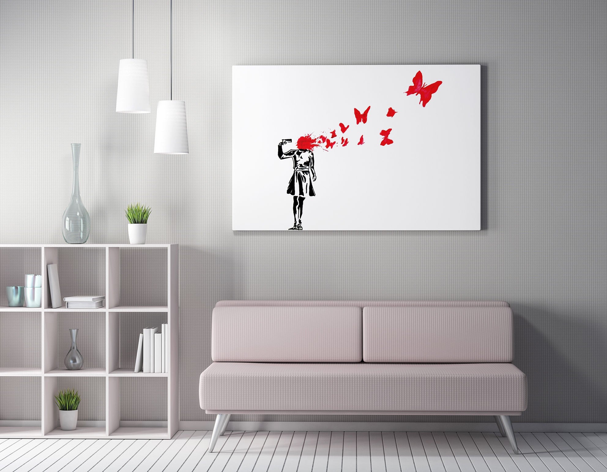 Quadro Decorativo em Tela WY120 Multicolor 50x70cm - Impressão Digital com Moldura de Madeira