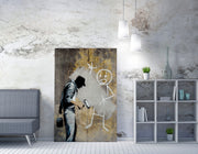 Quadro Decorativo em Tela WY121 Multicolor 50x70cm - Impressão Digital com Moldura de Madeira