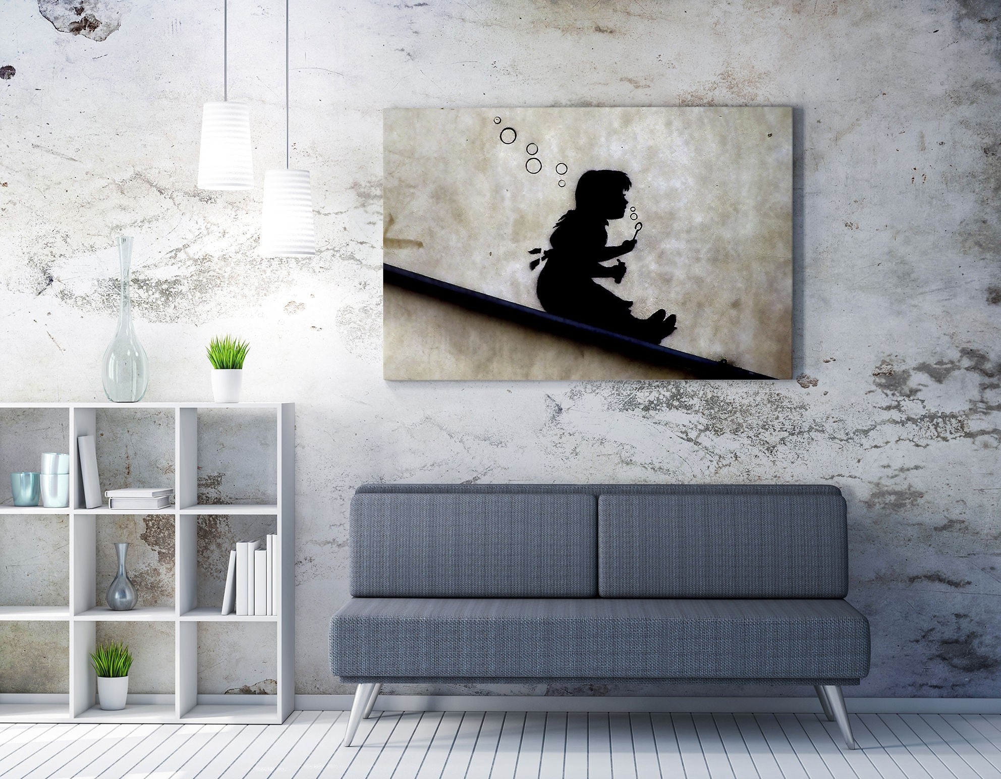 Quadro Decorativo em Tela WY125 Multicolor 50x70cm - Impressão Digital Premium com Moldura em Madeira