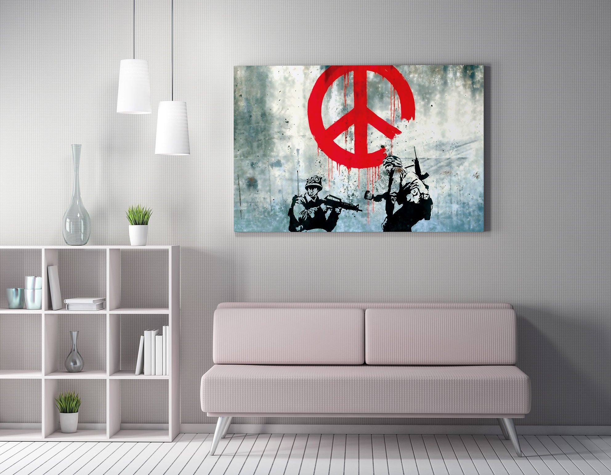 Quadro Decorativo em Tela WY126 Multicolor 50x70cm - Impressão Digital Premium com Moldura em Madeira