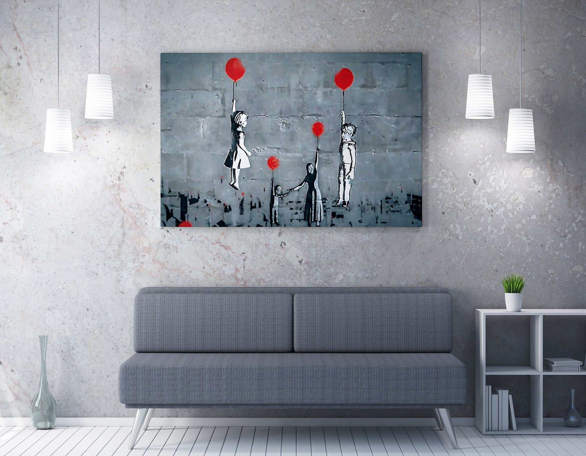 Quadro Decorativo em Tela WY127 - Impressão Digital Multicolor 50x70cm com Moldura de Madeira