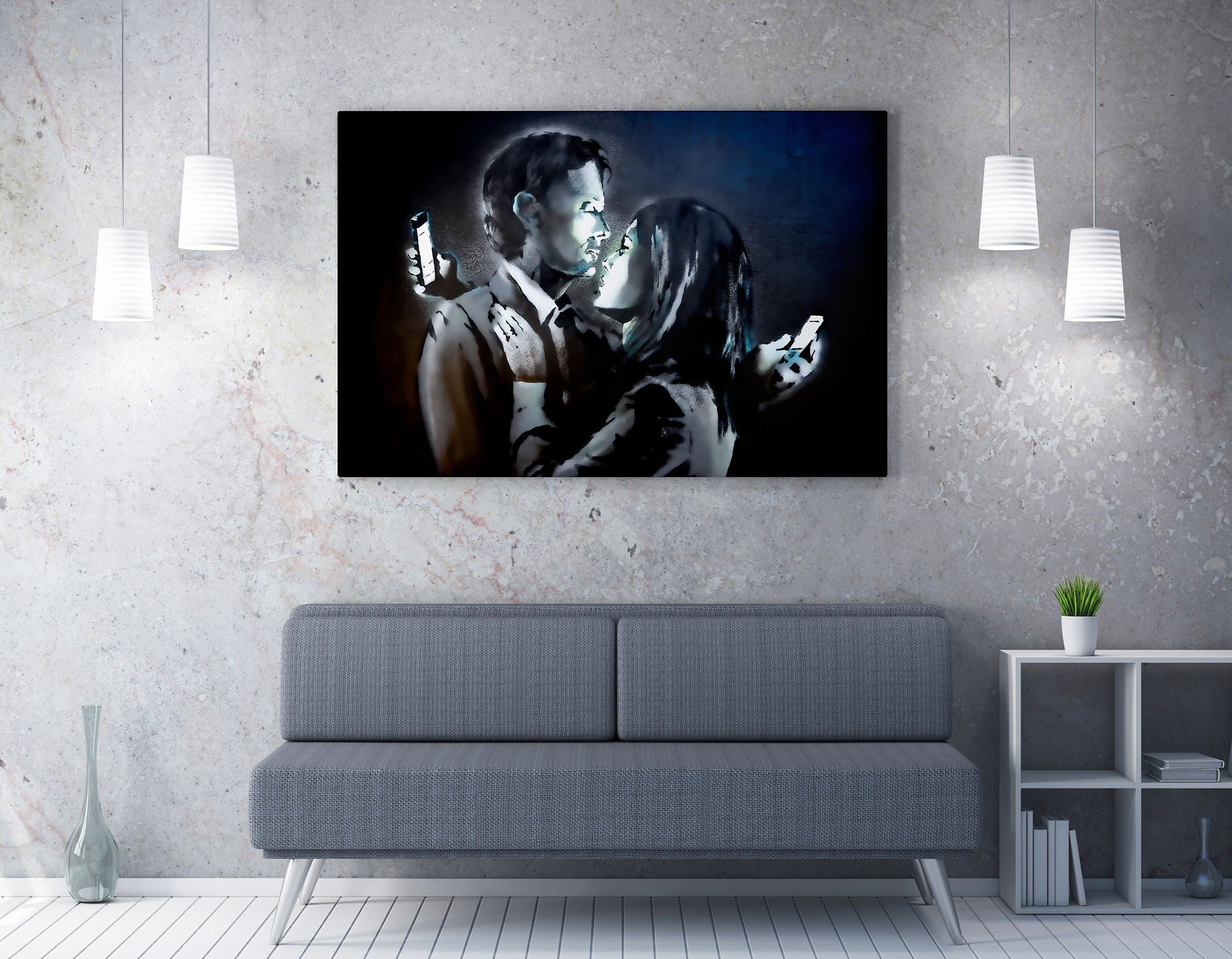 Quadro Decorativo em Tela WY128 Multicolor 50x70cm - Impressão Digital Premium com Moldura de Madeira