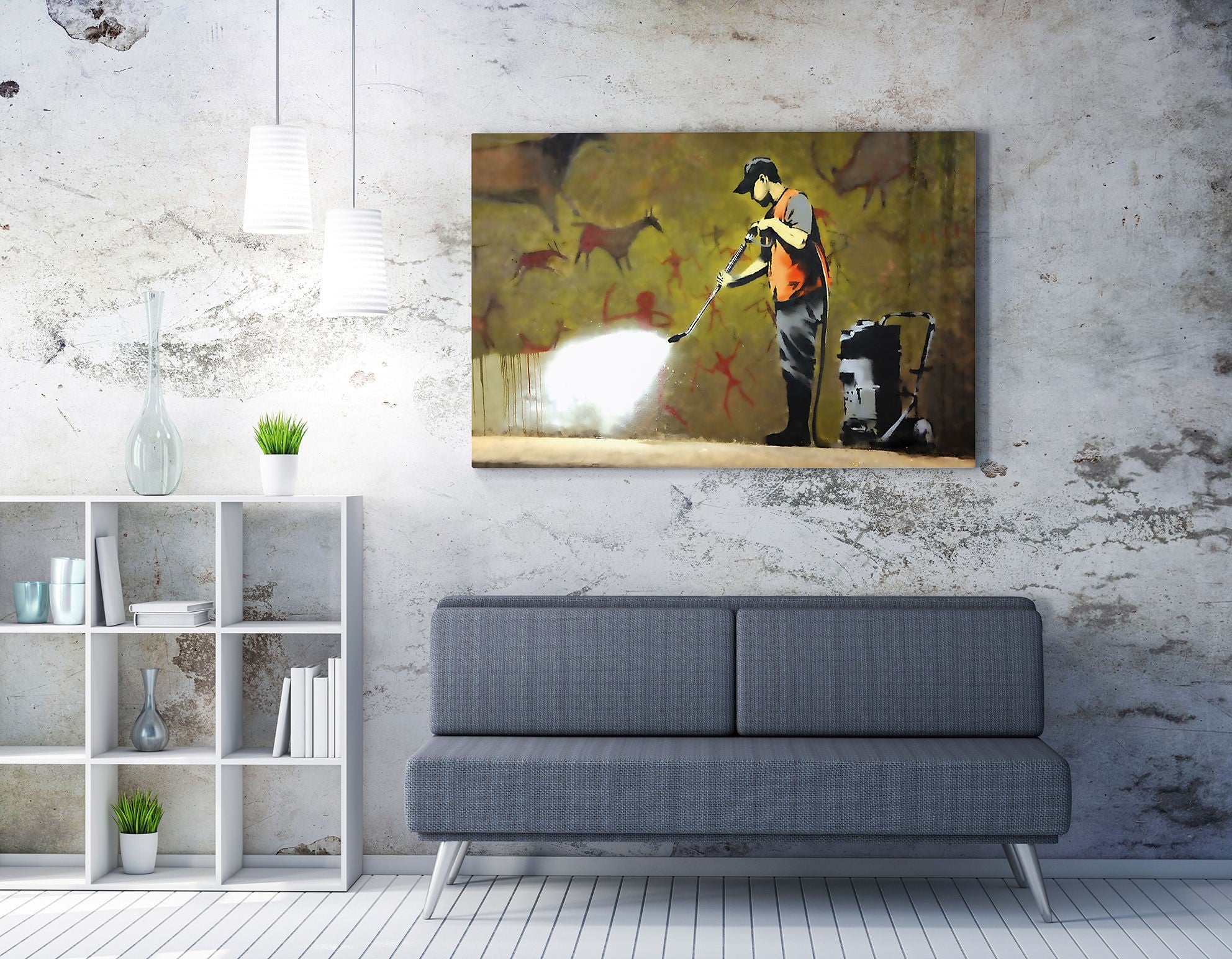 Quadro Decorativo em Tela WY130 Multicolor 50x70cm - Impressão Digital com Moldura de Madeira