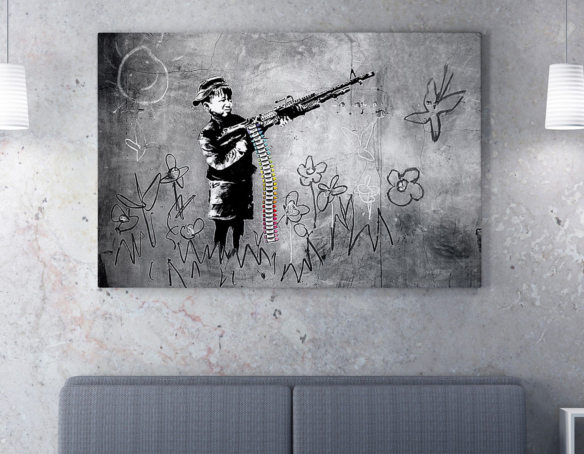 Quadro Decorativo em Tela WY133 Multicolor 50x70cm - Impressão Digital Premium com Moldura em Madeira